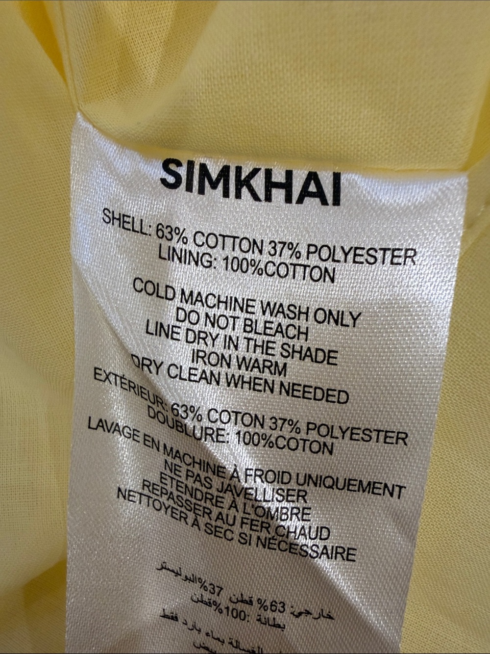 NWOT Simkhai Yellow Sleeveless Cotton Maxi Dress, Size US 6 - Picture 9 of 9